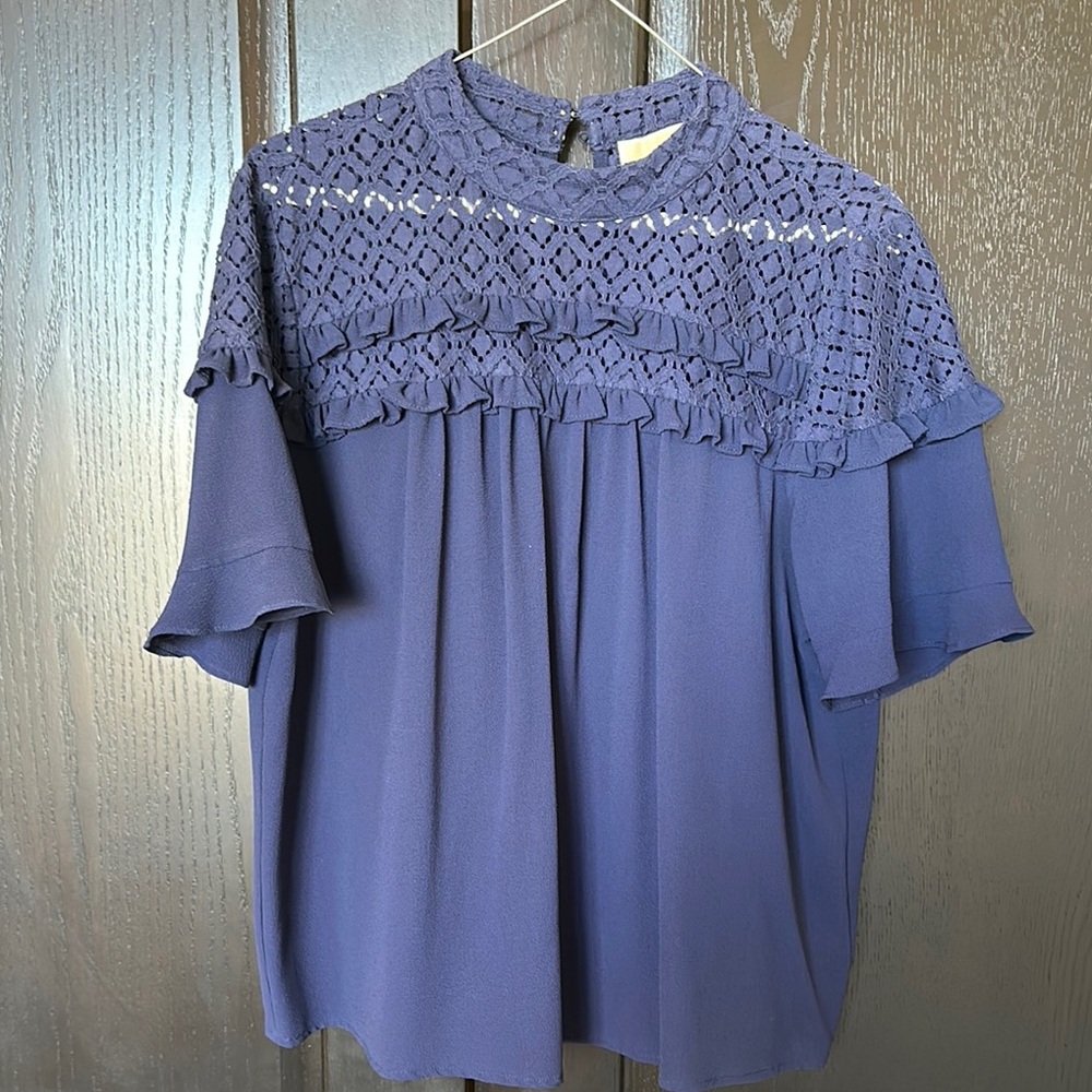 Michael Kors navy blue blouse. Size large.